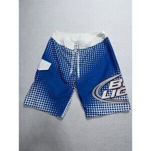 Bud Light Beer Board Shorts 32 Swim Trunks Blue White Official Product Novelty